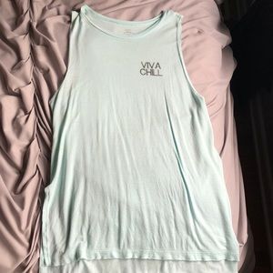 Billabong Light Blue Long Muscle Tank Top